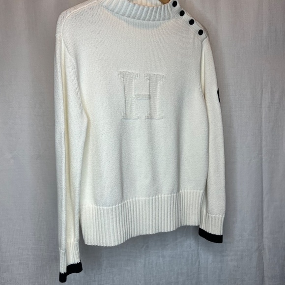TOMMY HILFIGER WHITE KNIT SWEATER - Picture 2 of 8